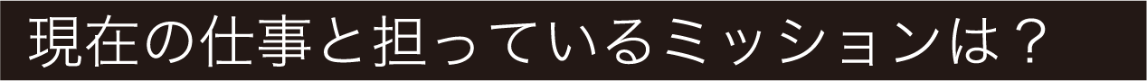 現在の仕事と担っているミッションは？